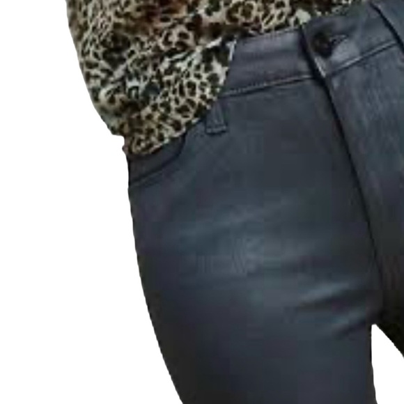 Paige Verdugo Skinny Jeans Deep Lagoon Silk Blue Coated Size 32 - Picture 2 of 10